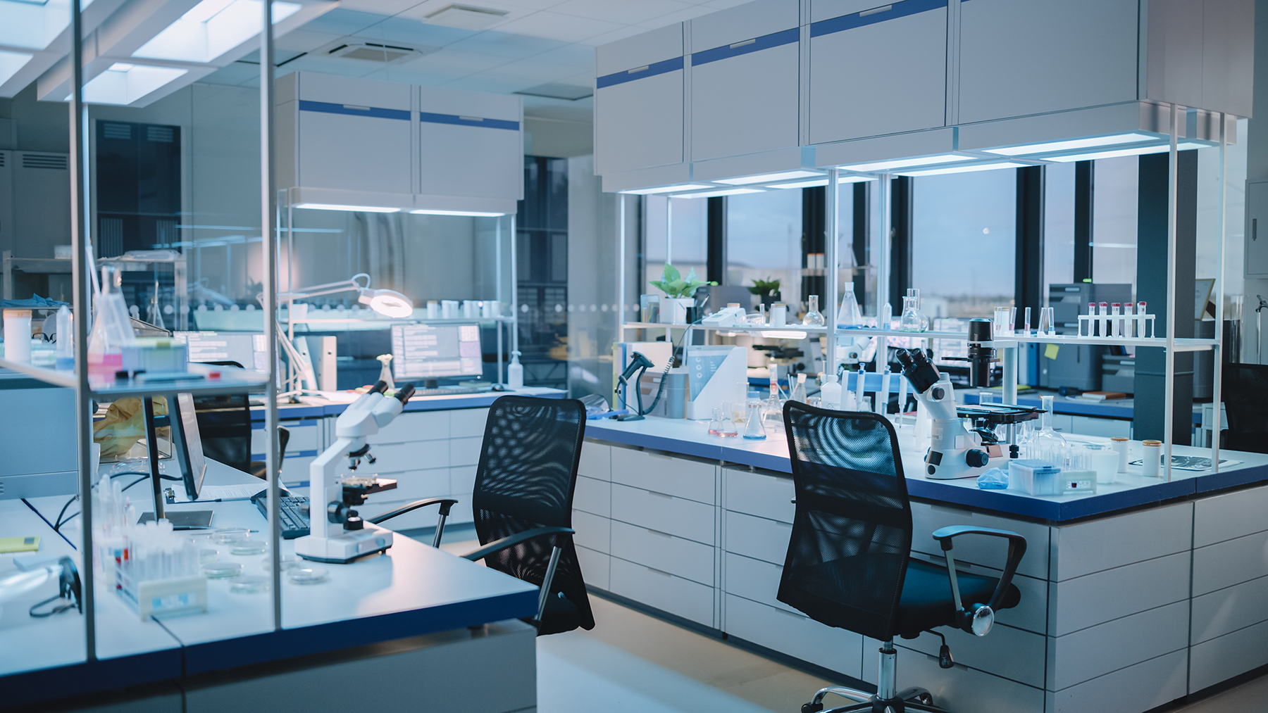 Modern Empty Biological Applied Science Laboratory with Technolo