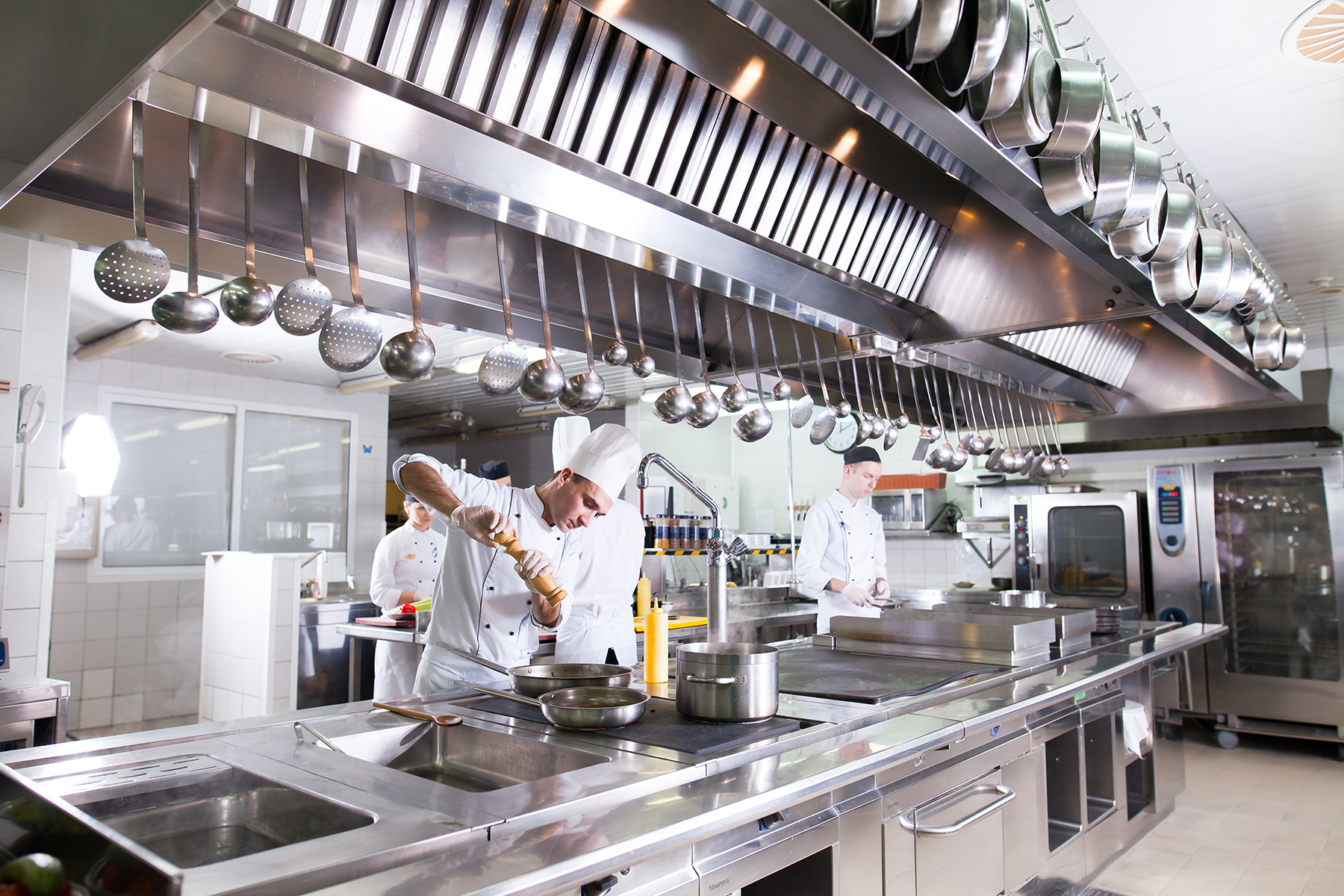 the work of the cook in the kitchen of the restaurant.